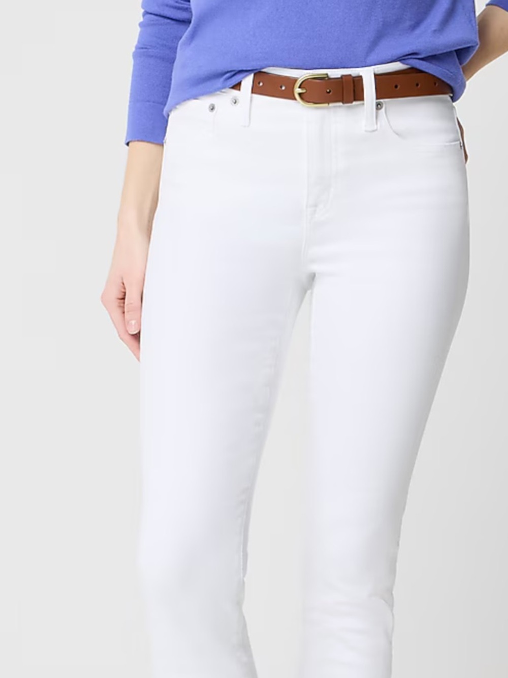 J. Crew White Straight Leg Jeans Crisp Modern Style